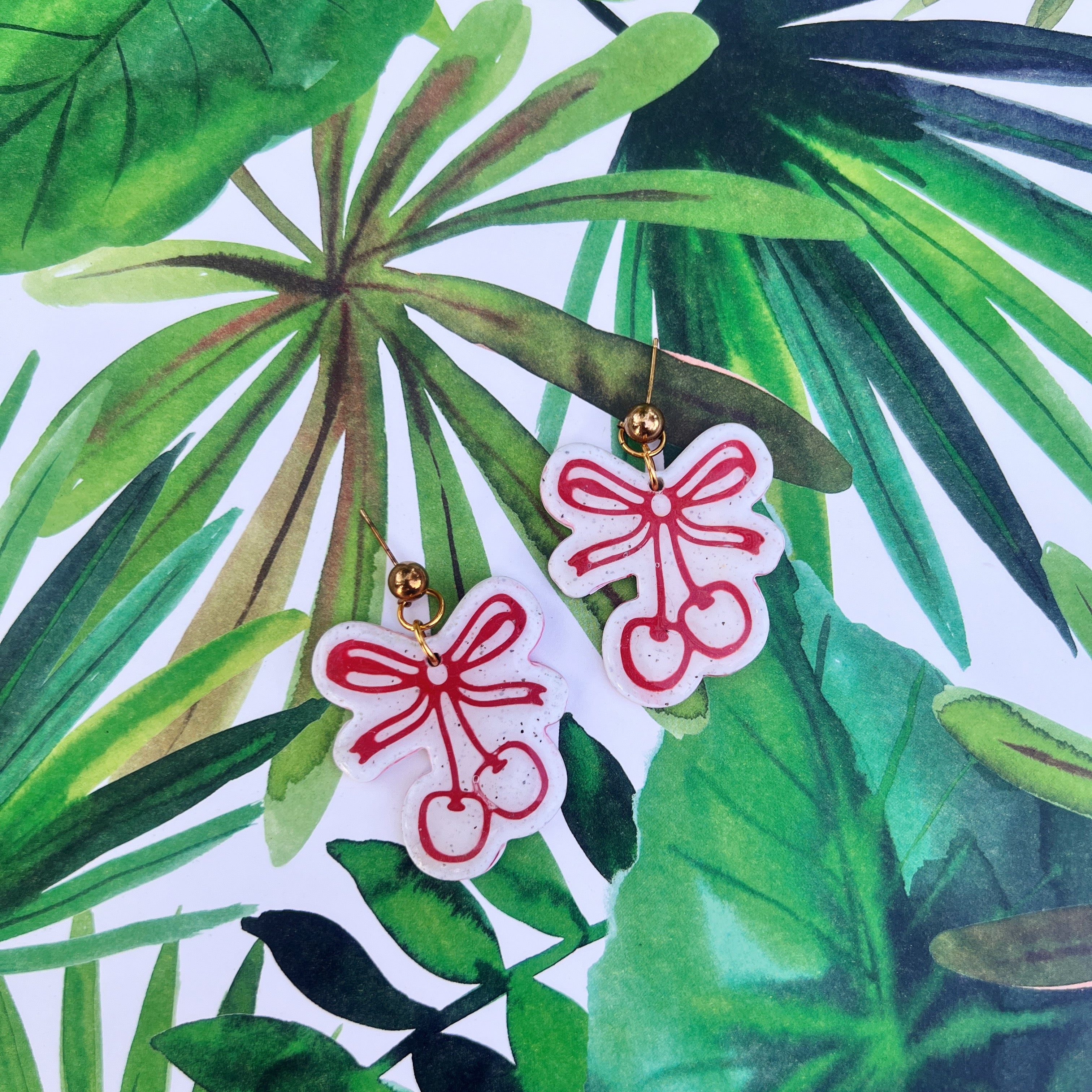 Fruity Cherry Outline Dangles