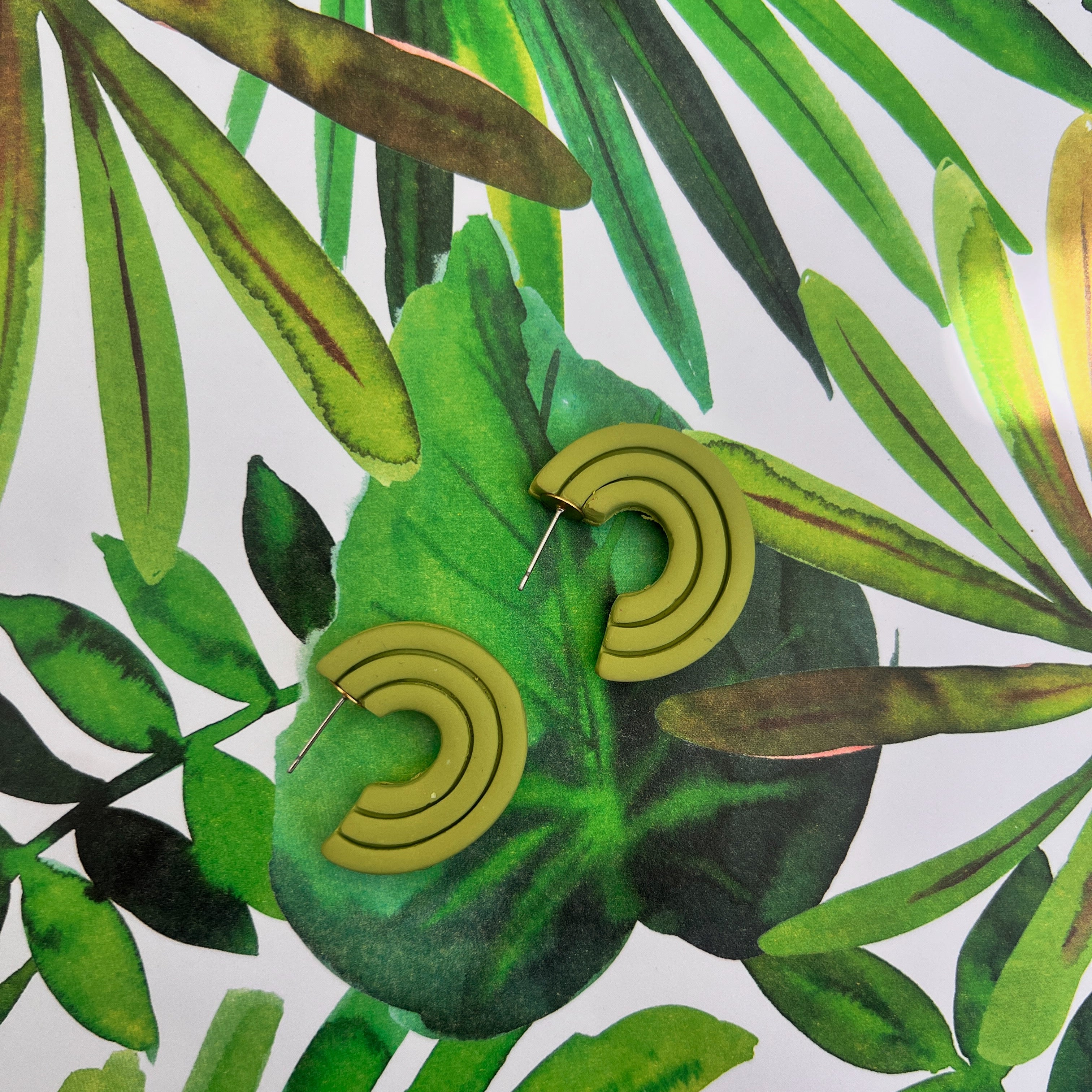 Chunky Green Hoops
