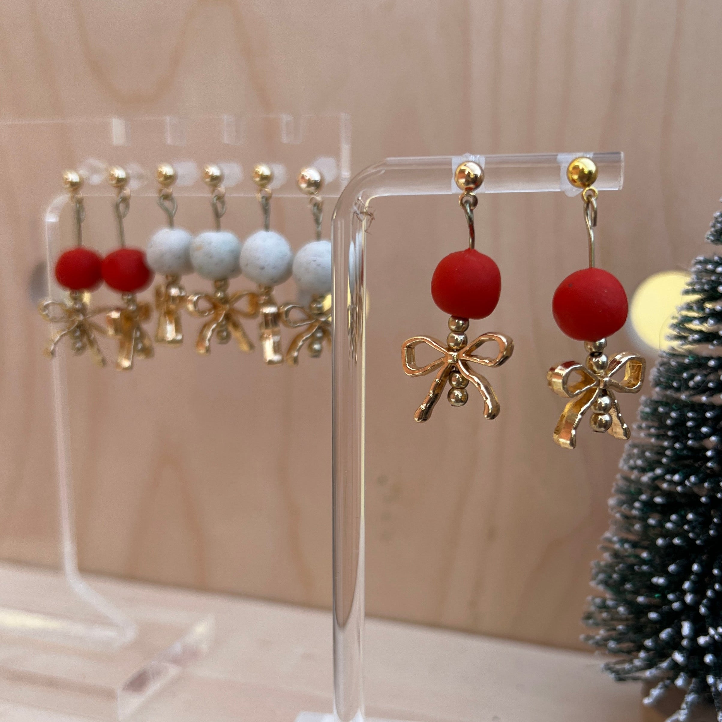 Drop Ball Bow Dangles