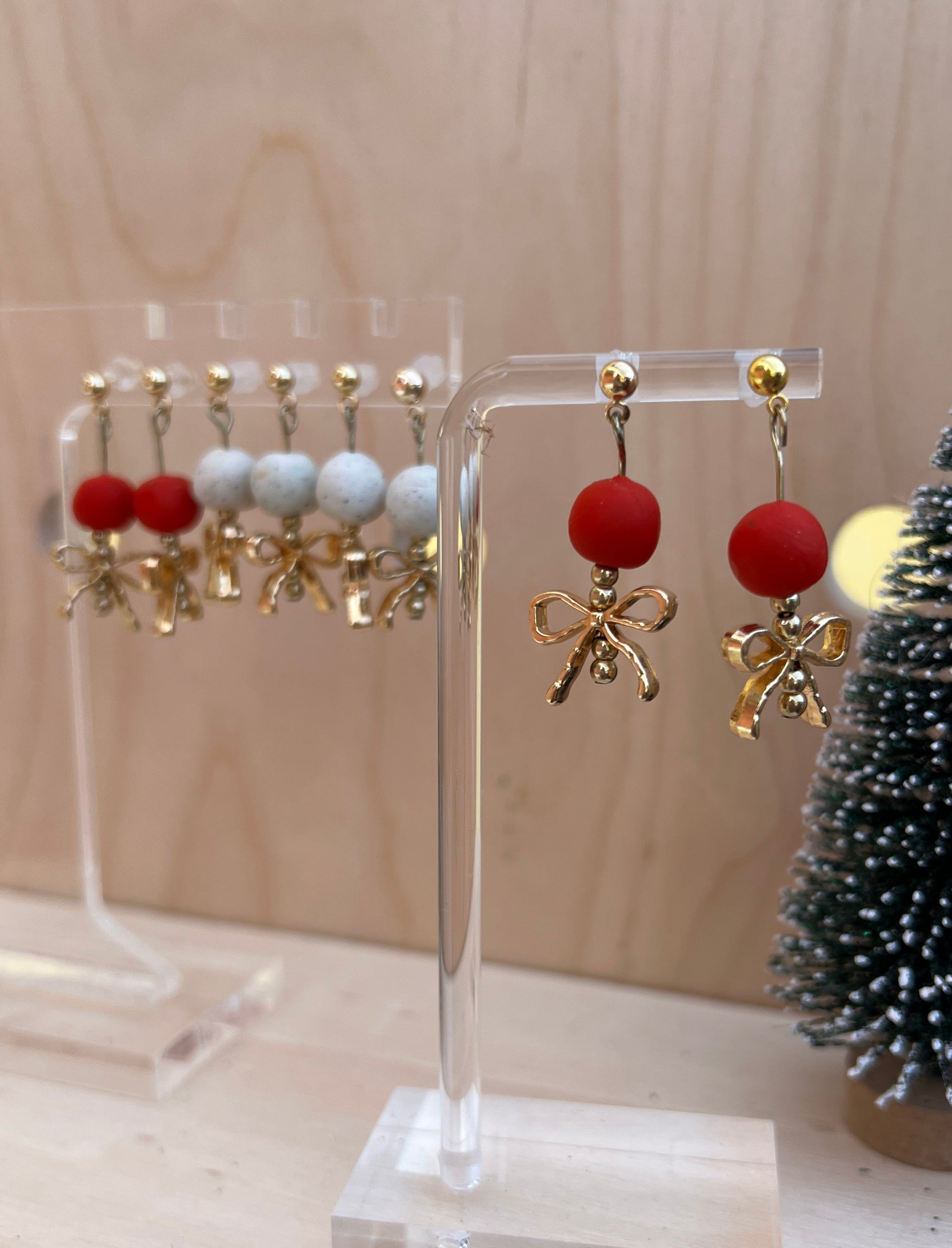 Drop Ball Bow Dangles
