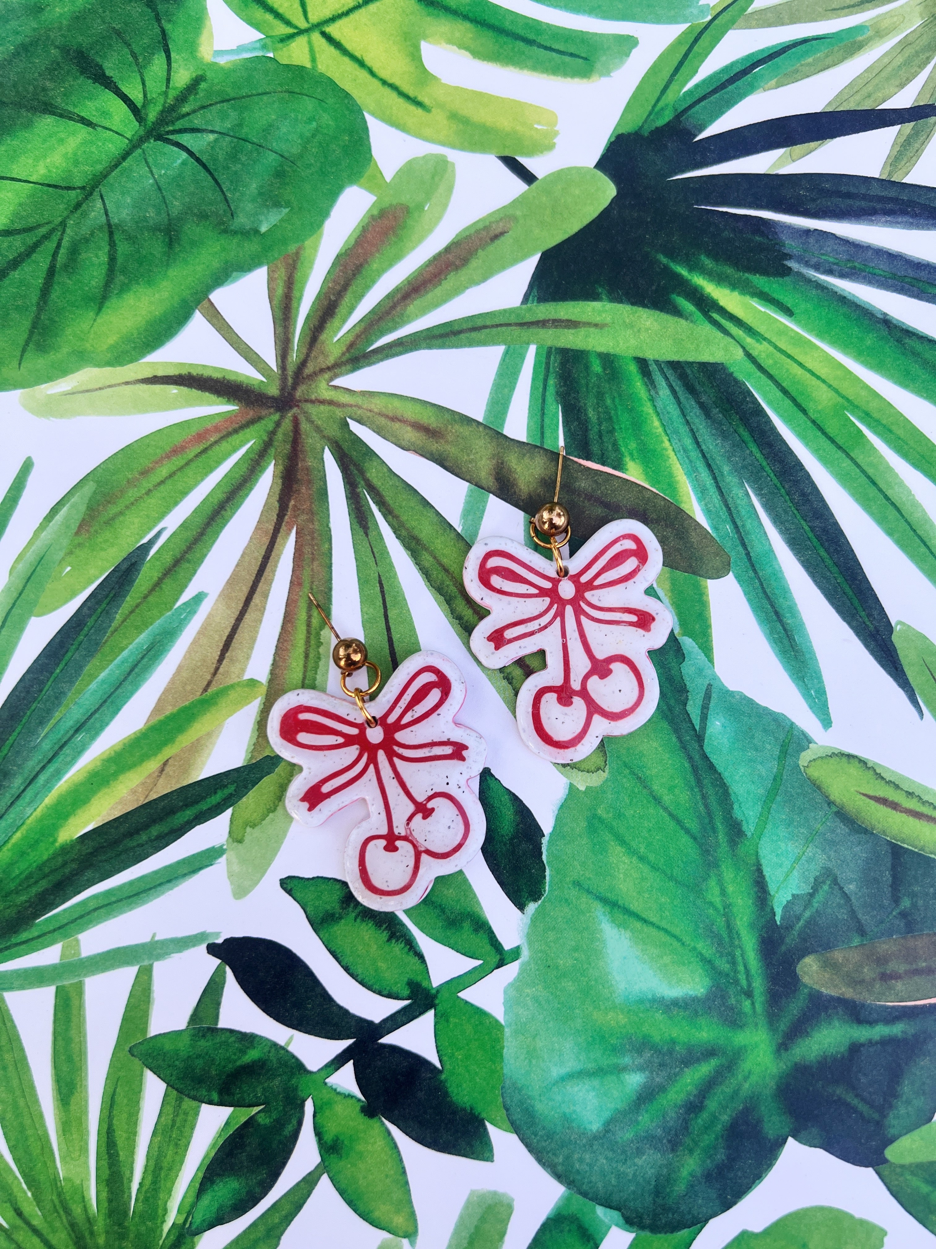 Fruity Cherry Outline Dangles