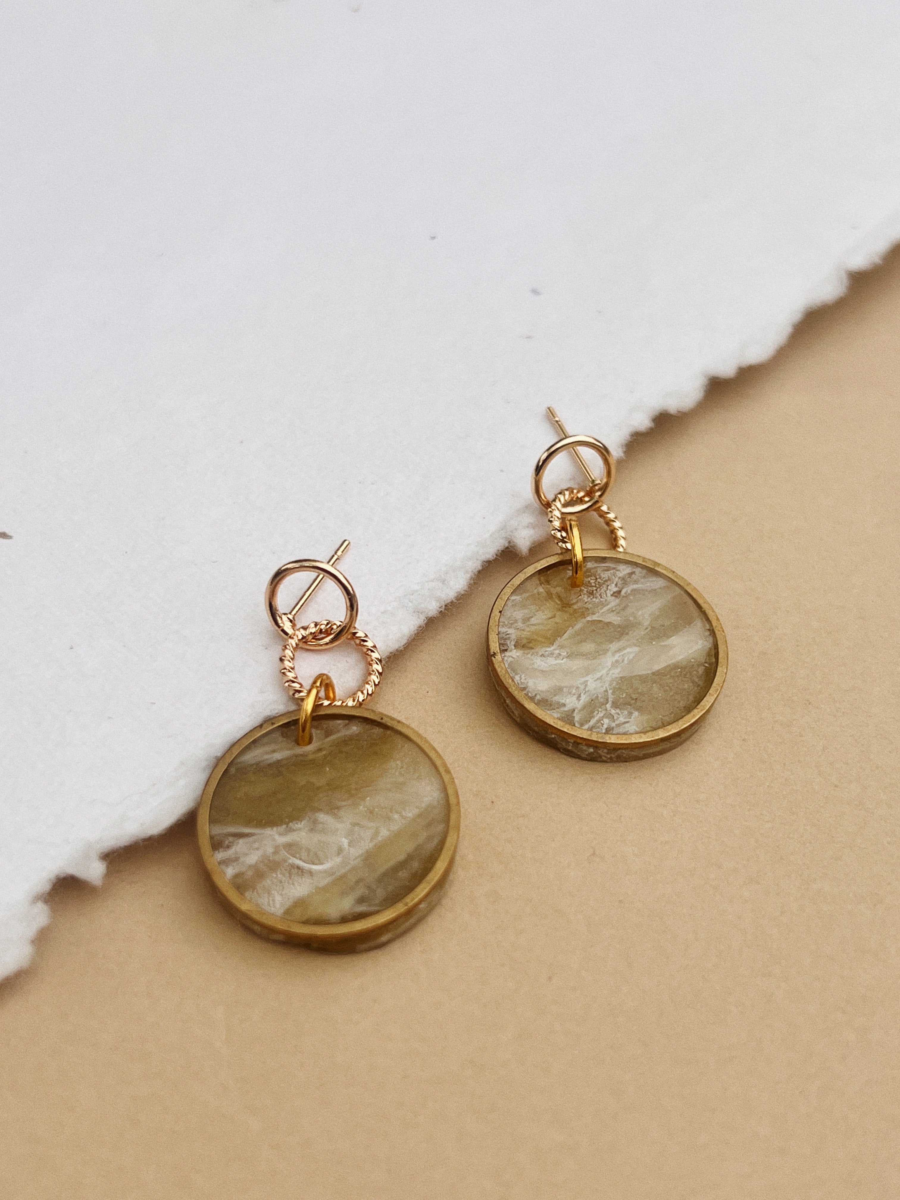 Neutral Swirl Dangle Earring