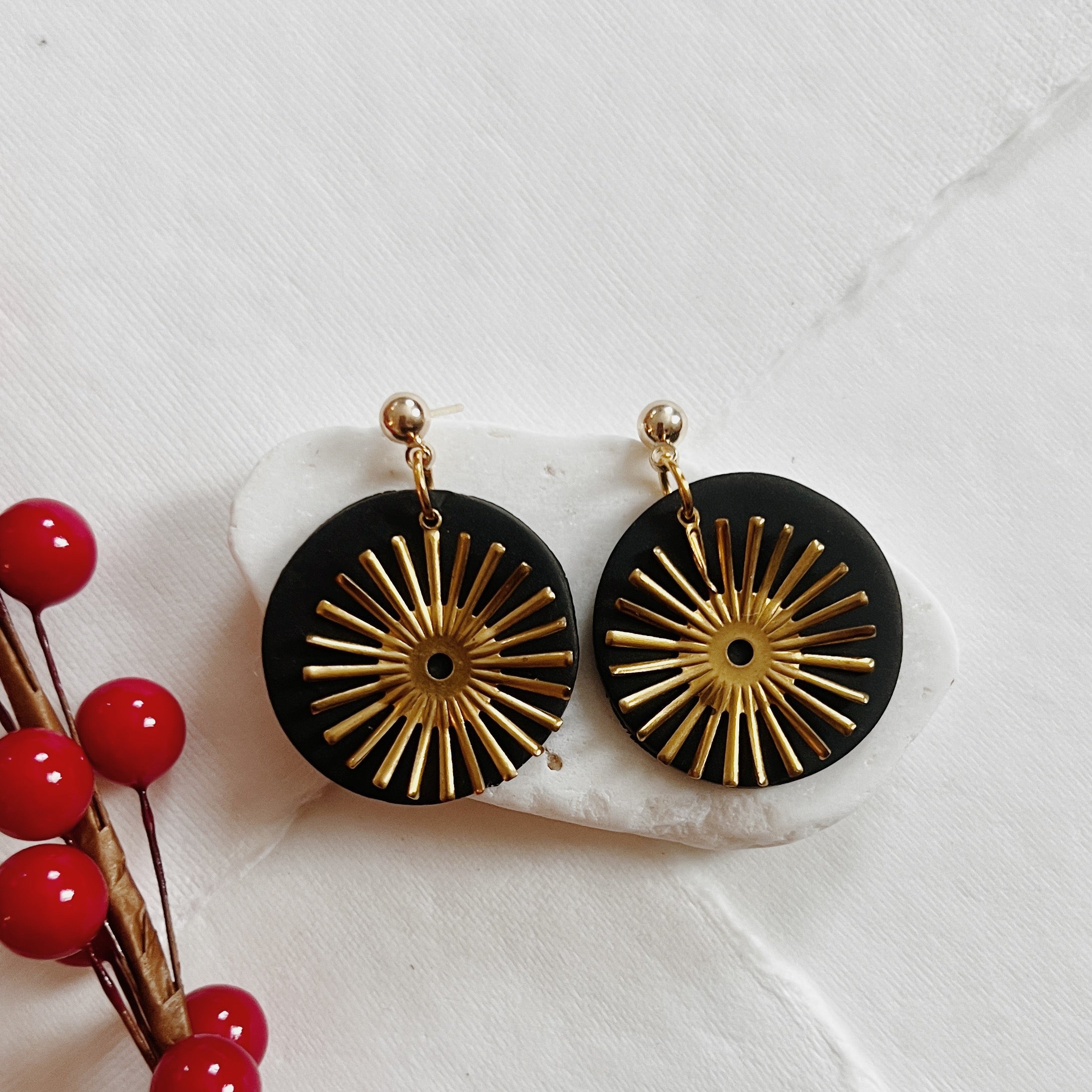 Black with Starburst Charm Dangle