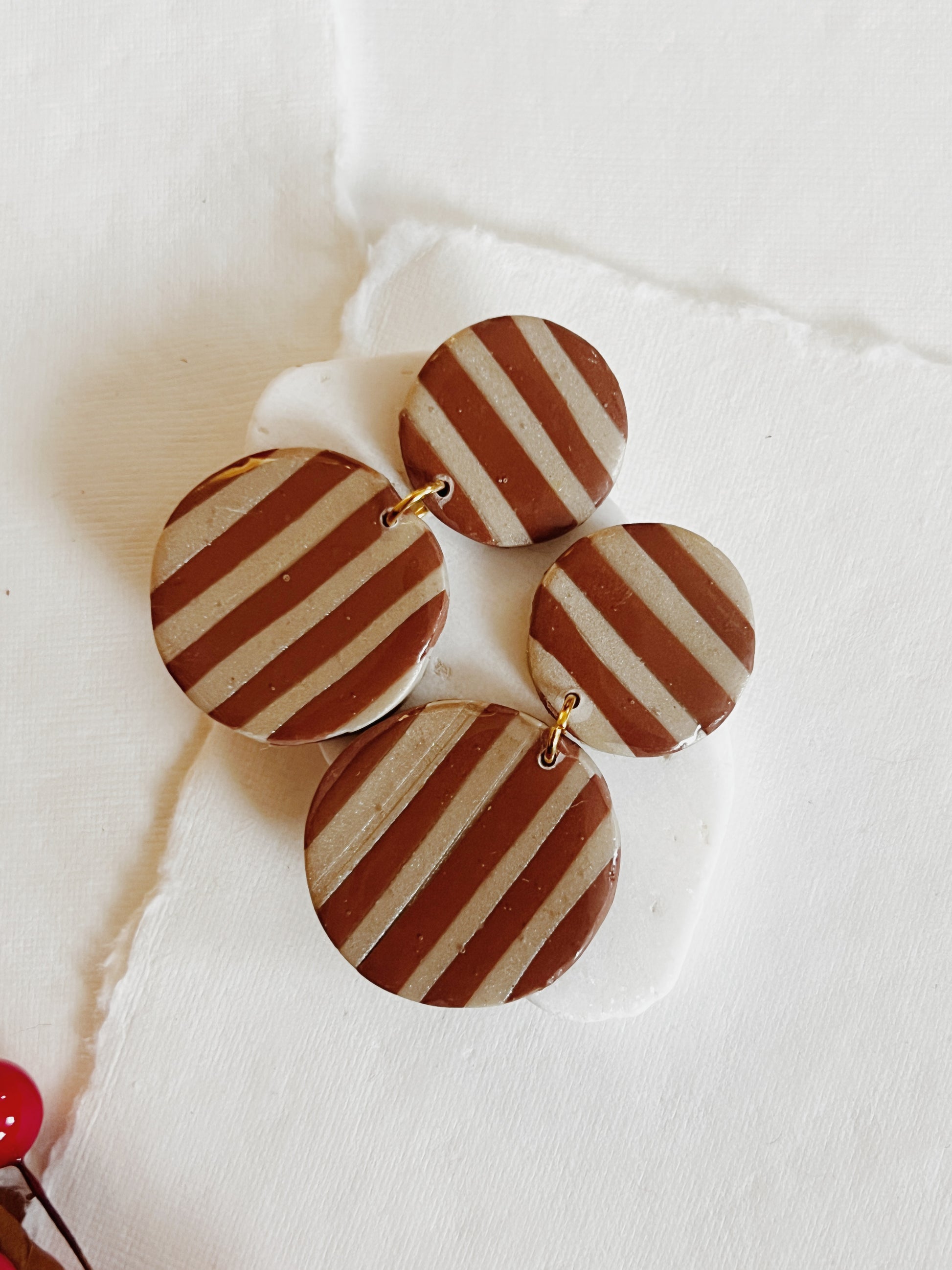 Brown Stripe Dangles