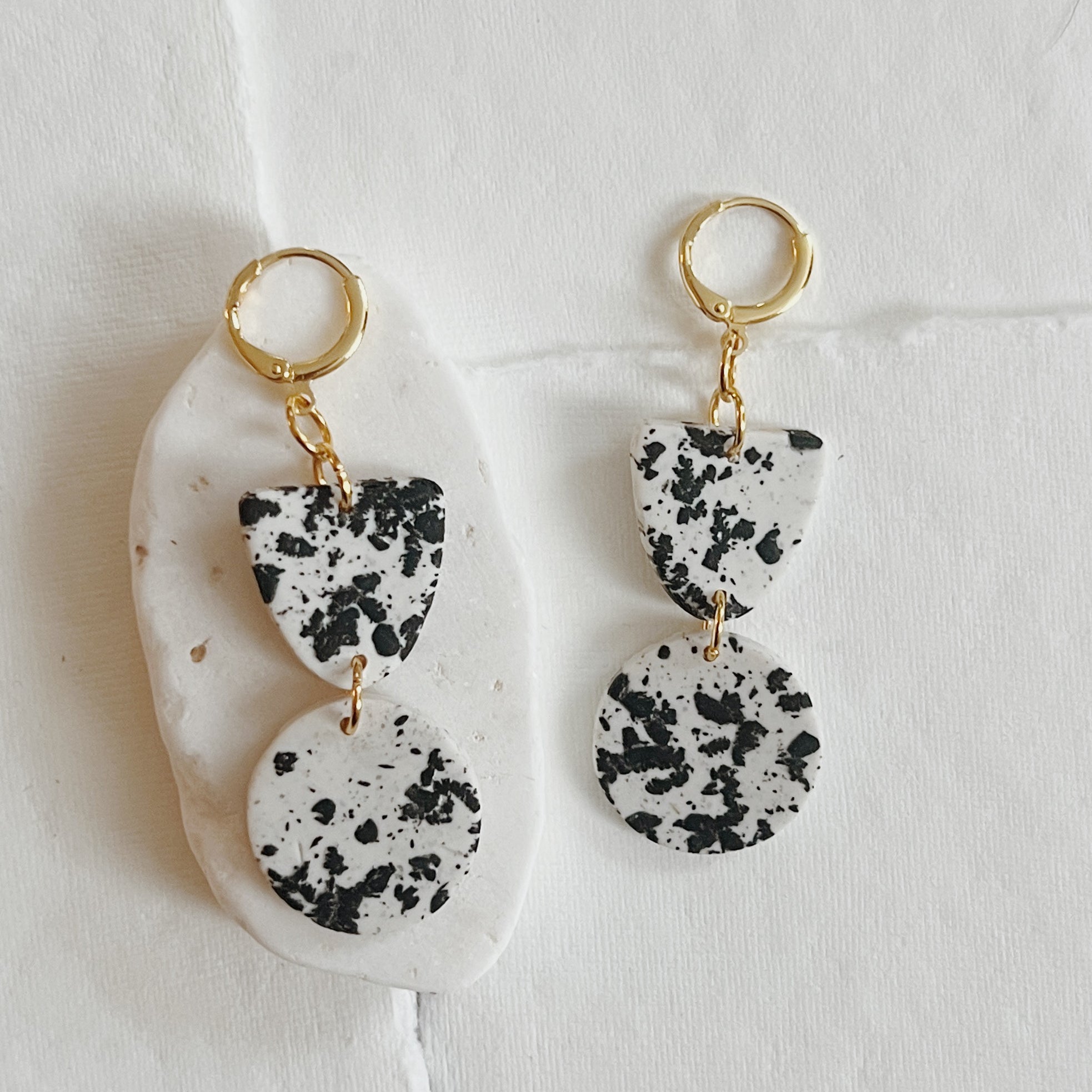 White and Black Speckled Dangles