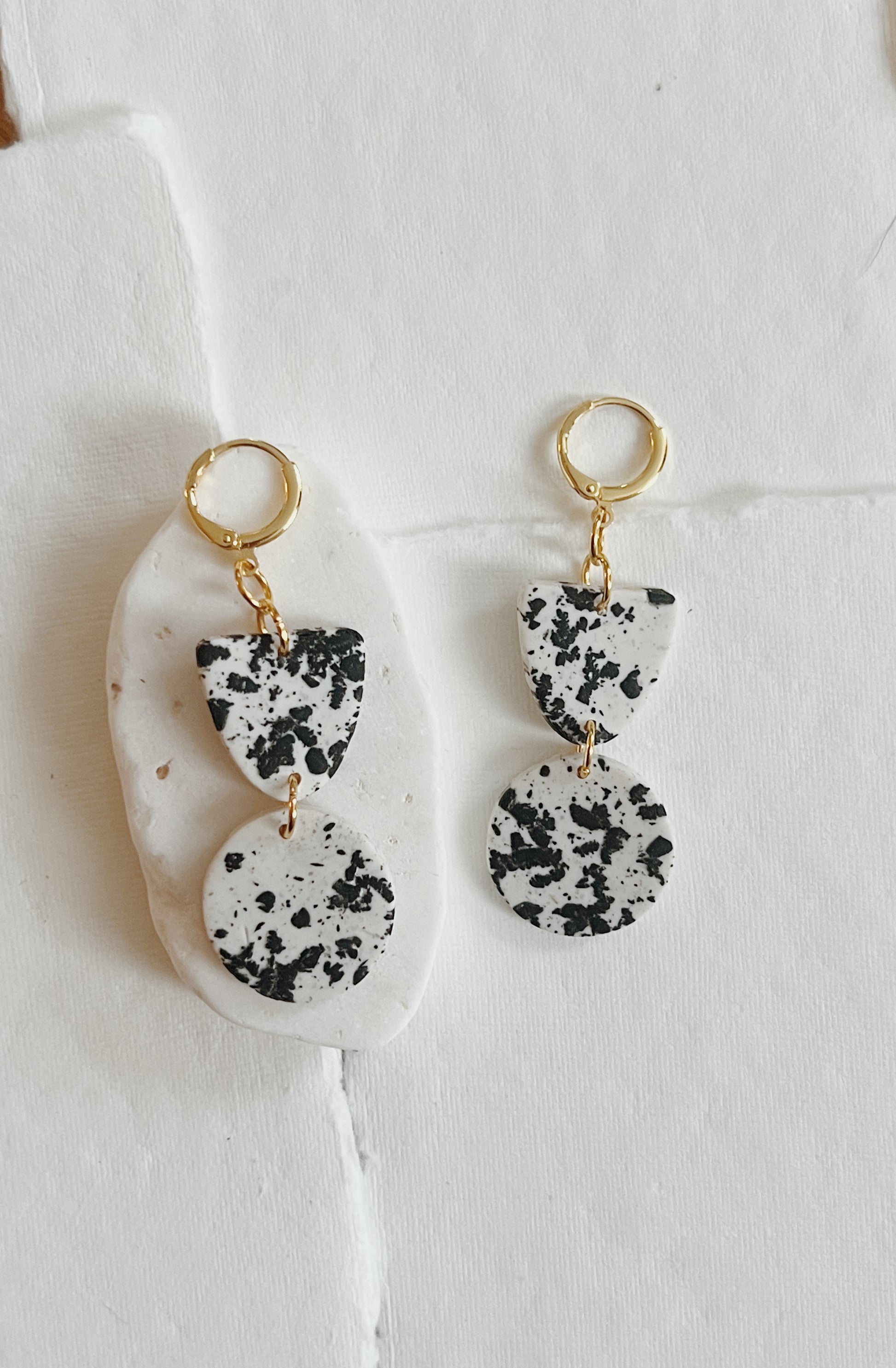 White and Black Speckled Dangles