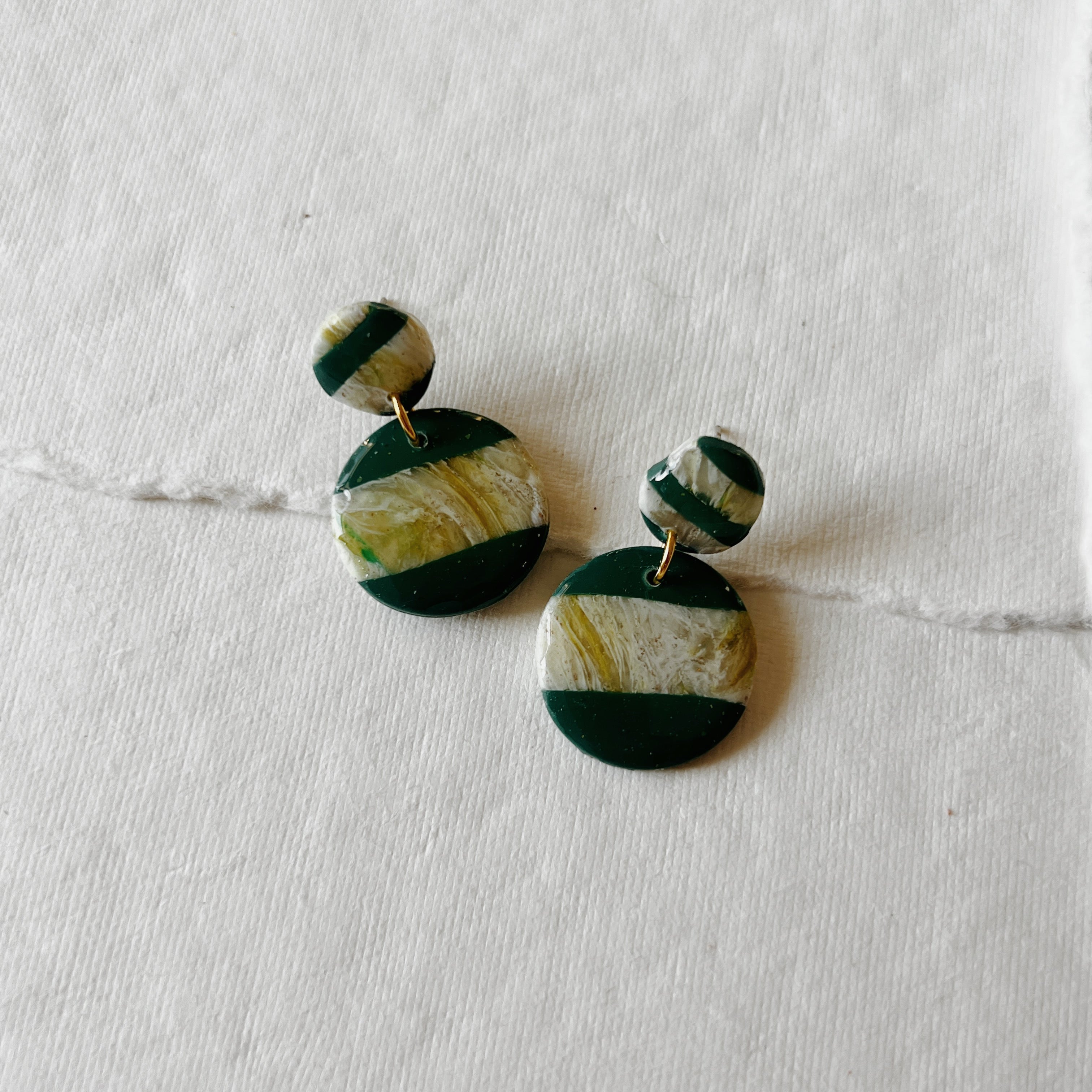 Green and Marble Striped Dangles