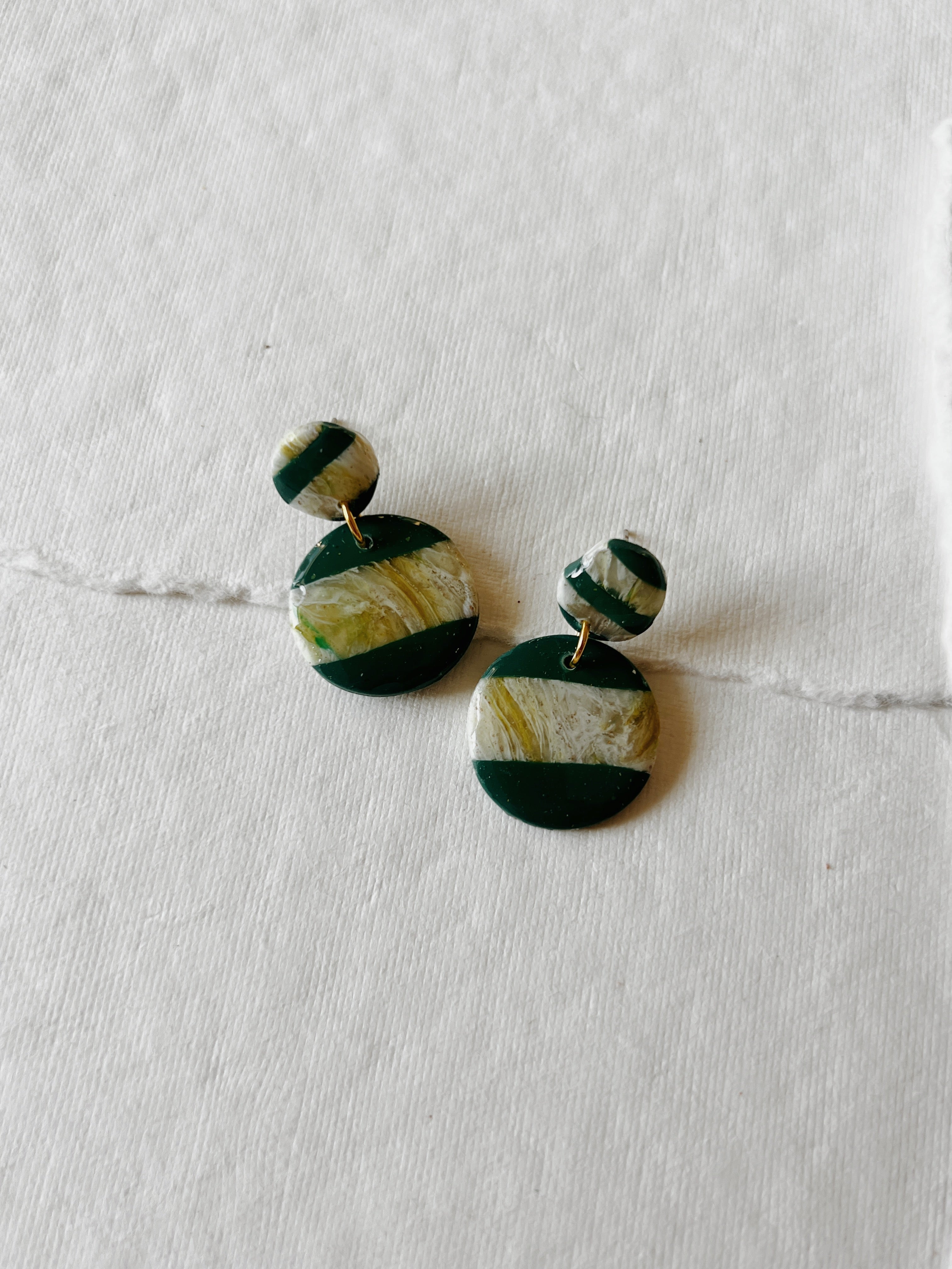 Green and Marble Striped Dangles