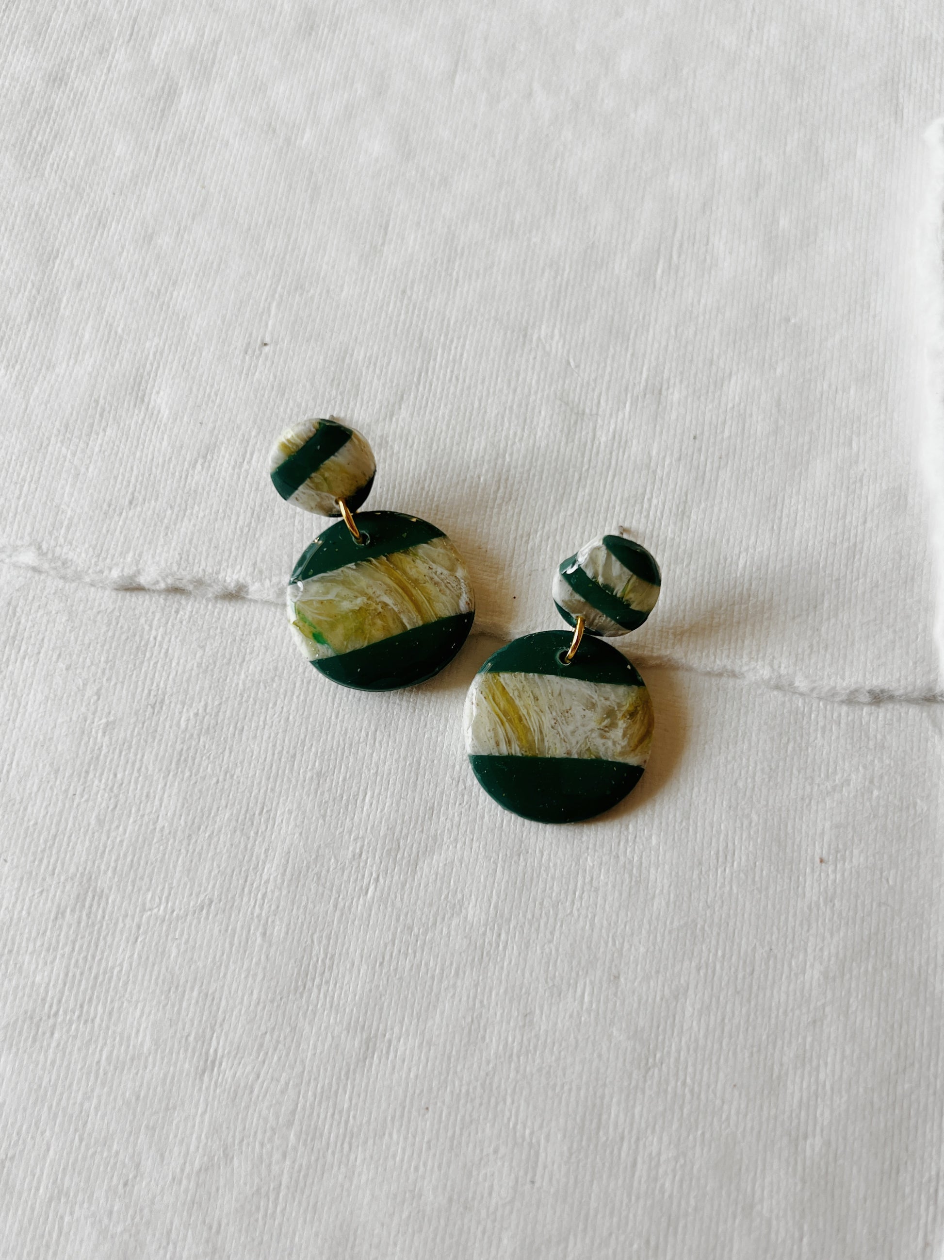 Green and Marble Striped Dangles