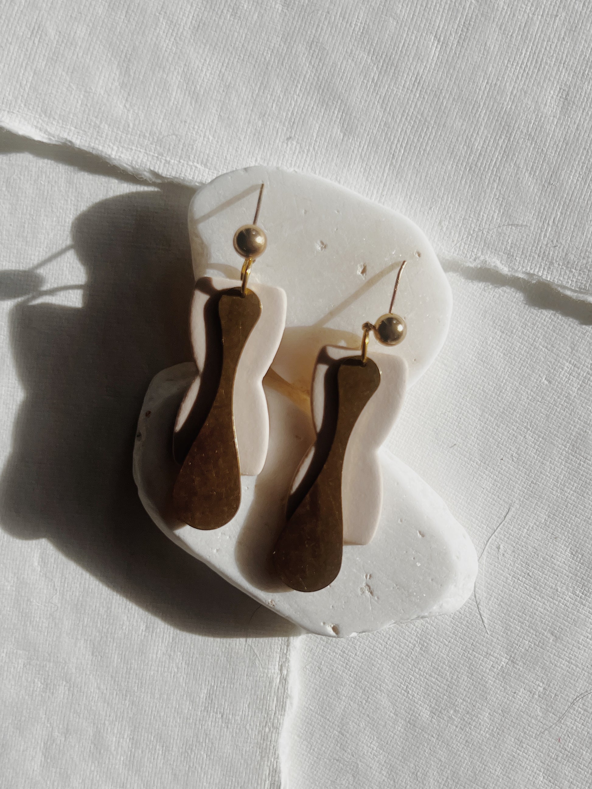 Beige Hourglass Dangle