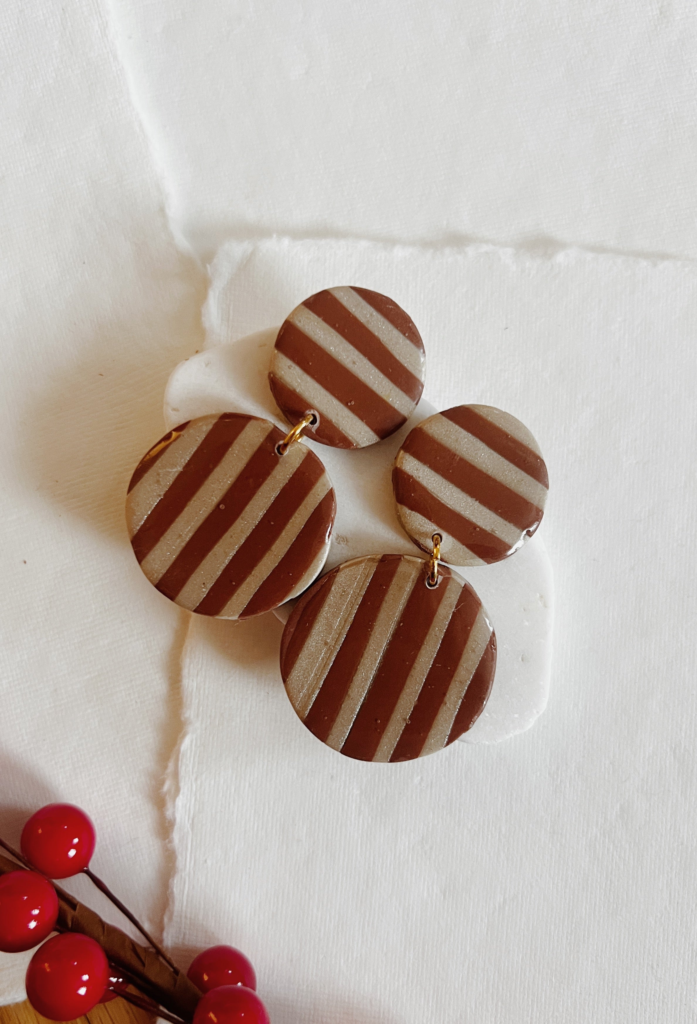 Brown Stripe Dangles