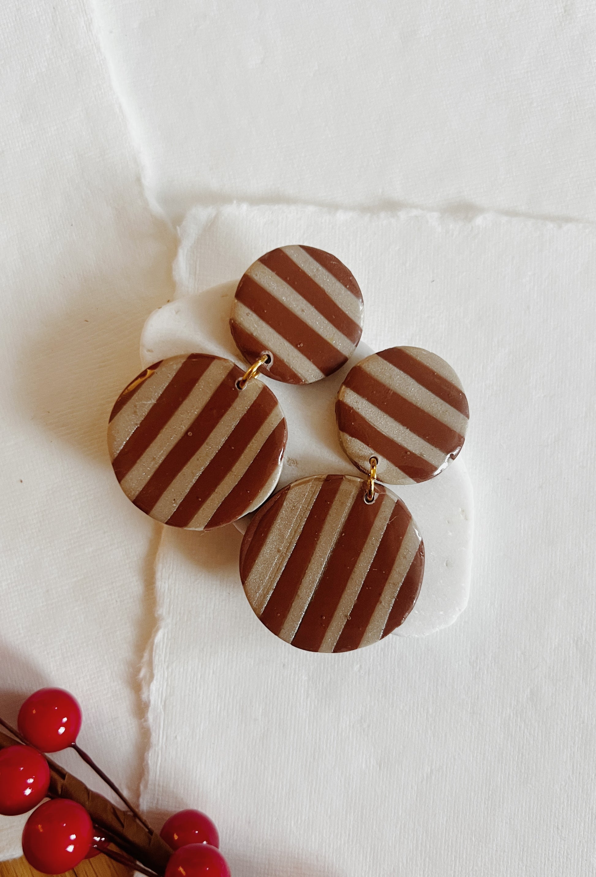 Brown Stripe Dangles