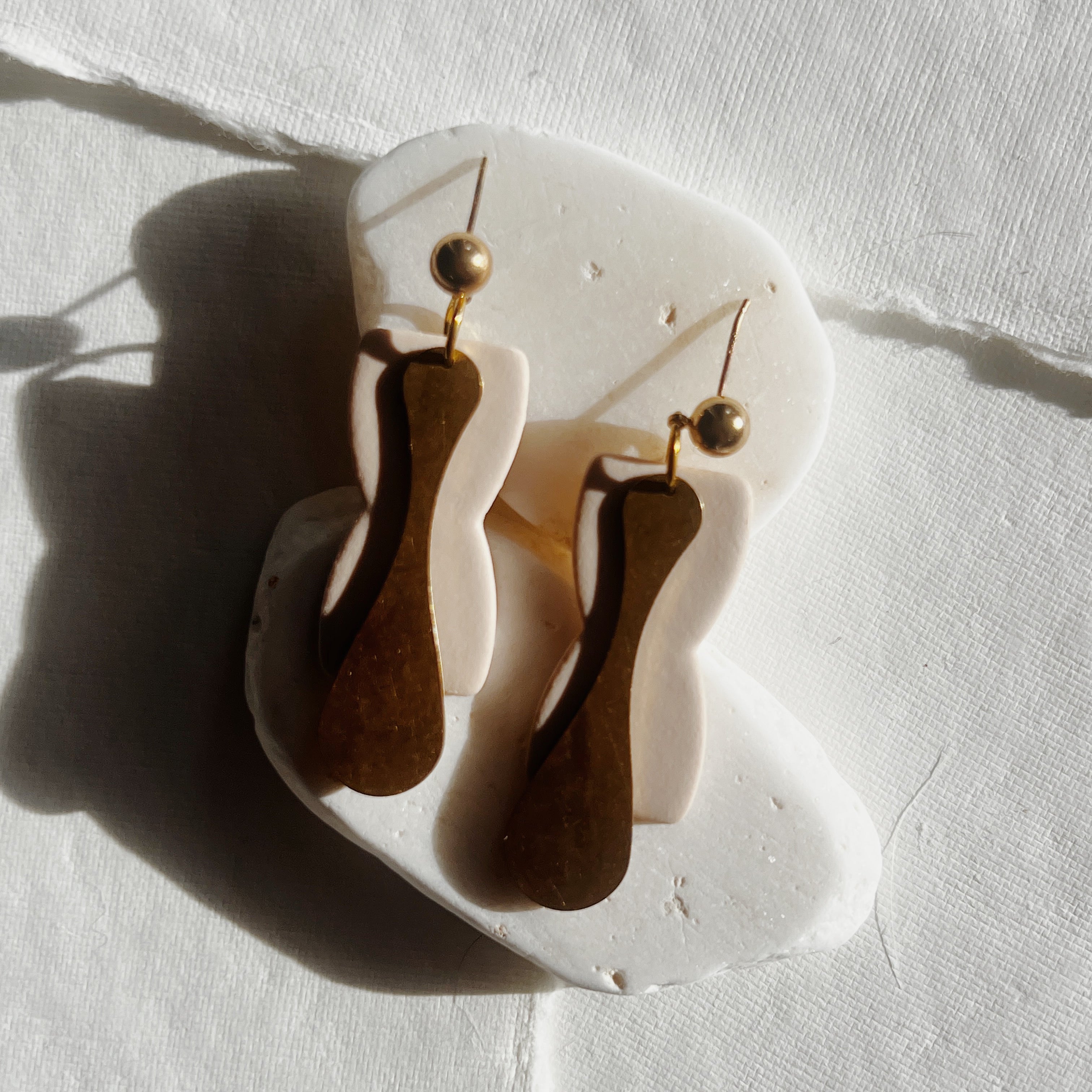 Beige Hourglass Dangle