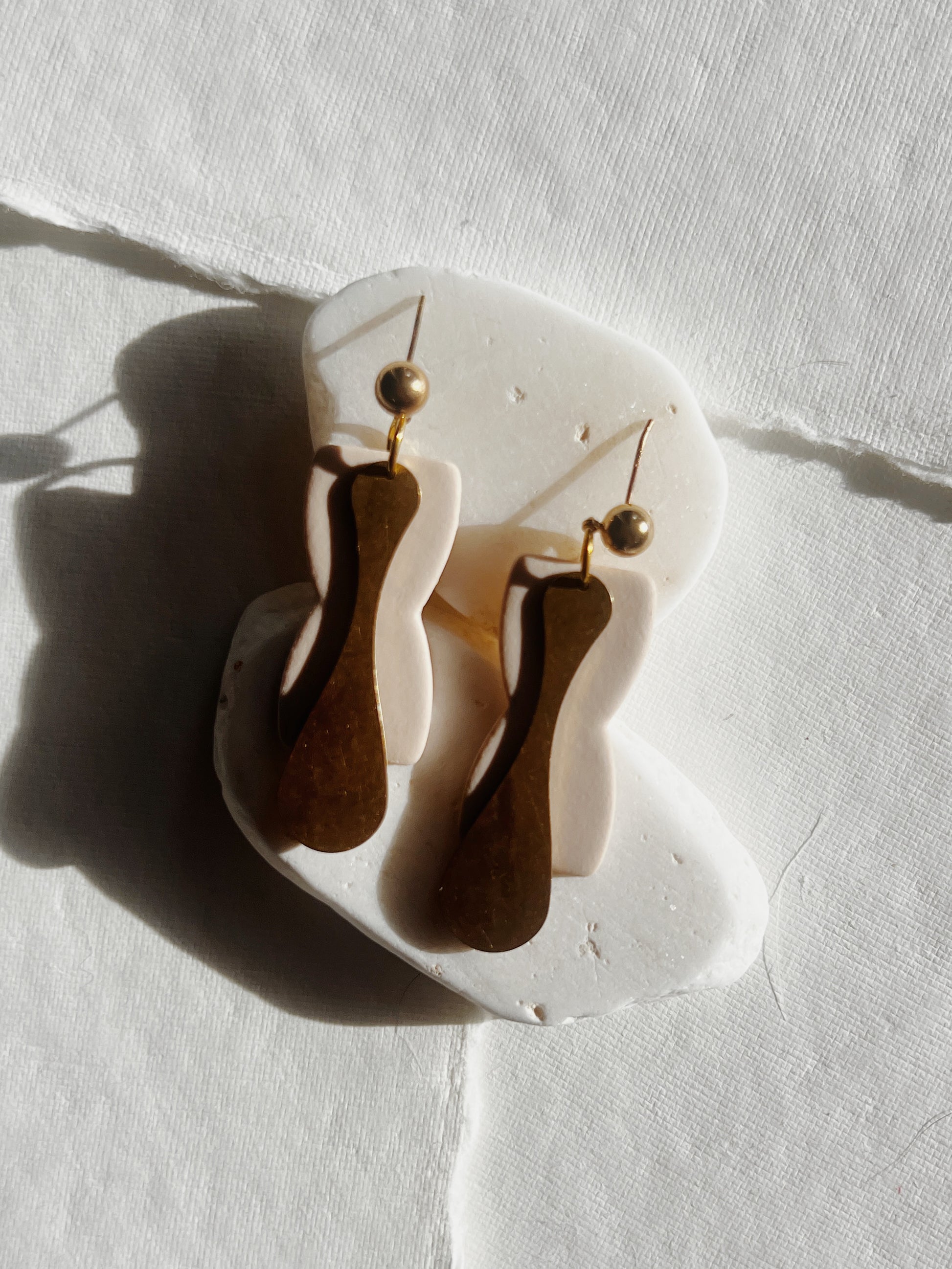 Beige Hourglass Dangle