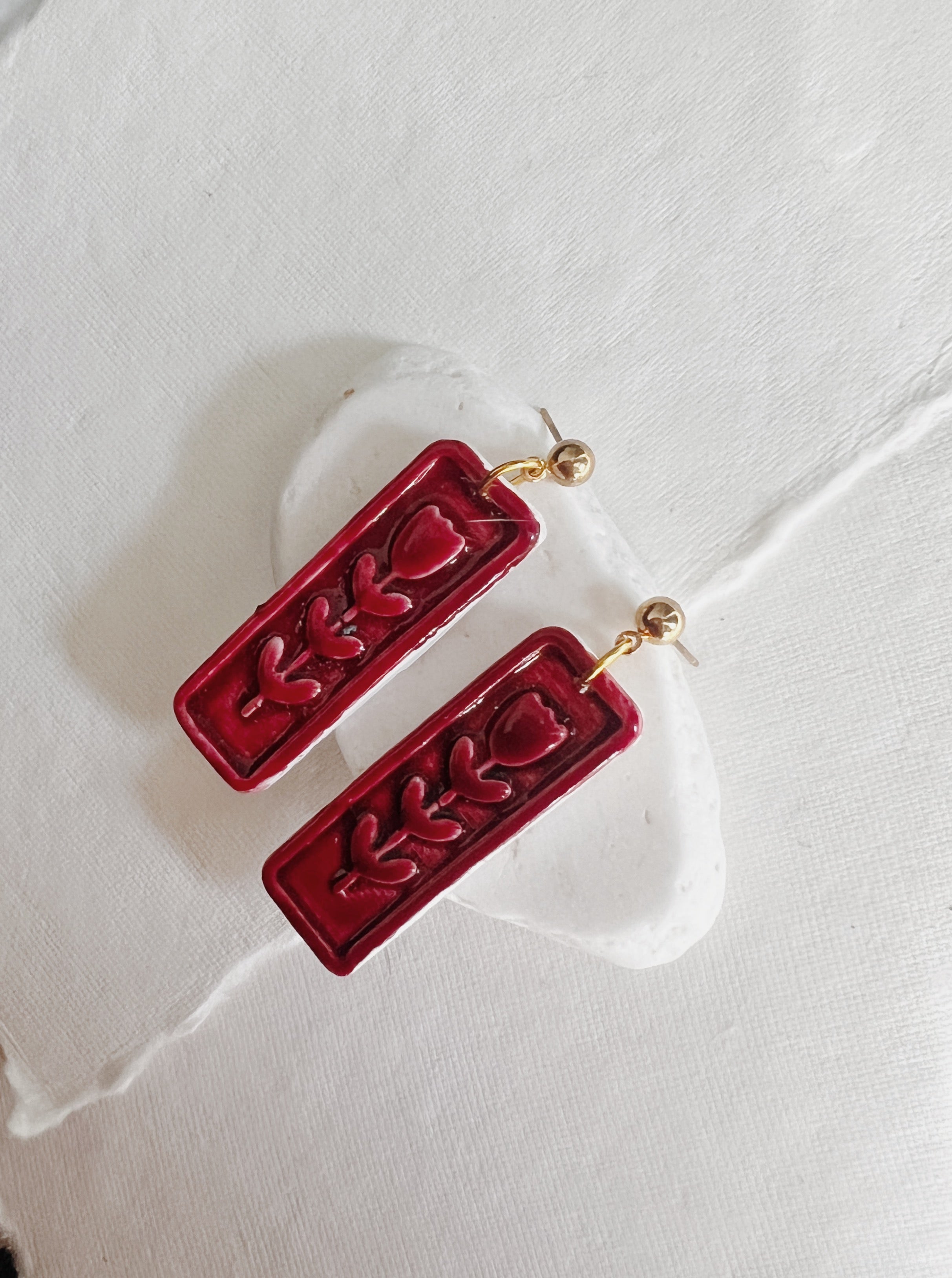 Red Tulip Dangles