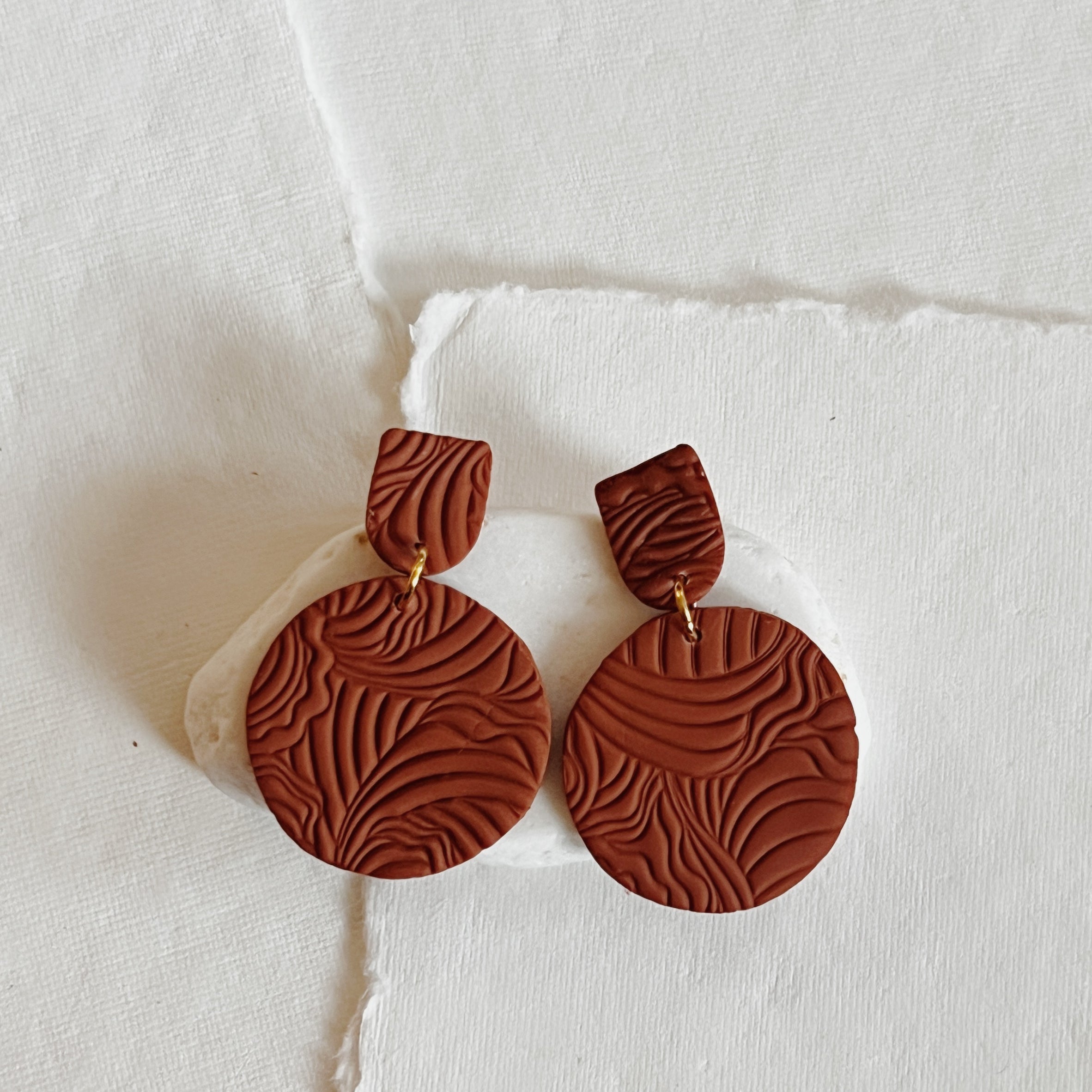 Deep Brown “Wave” Dangles