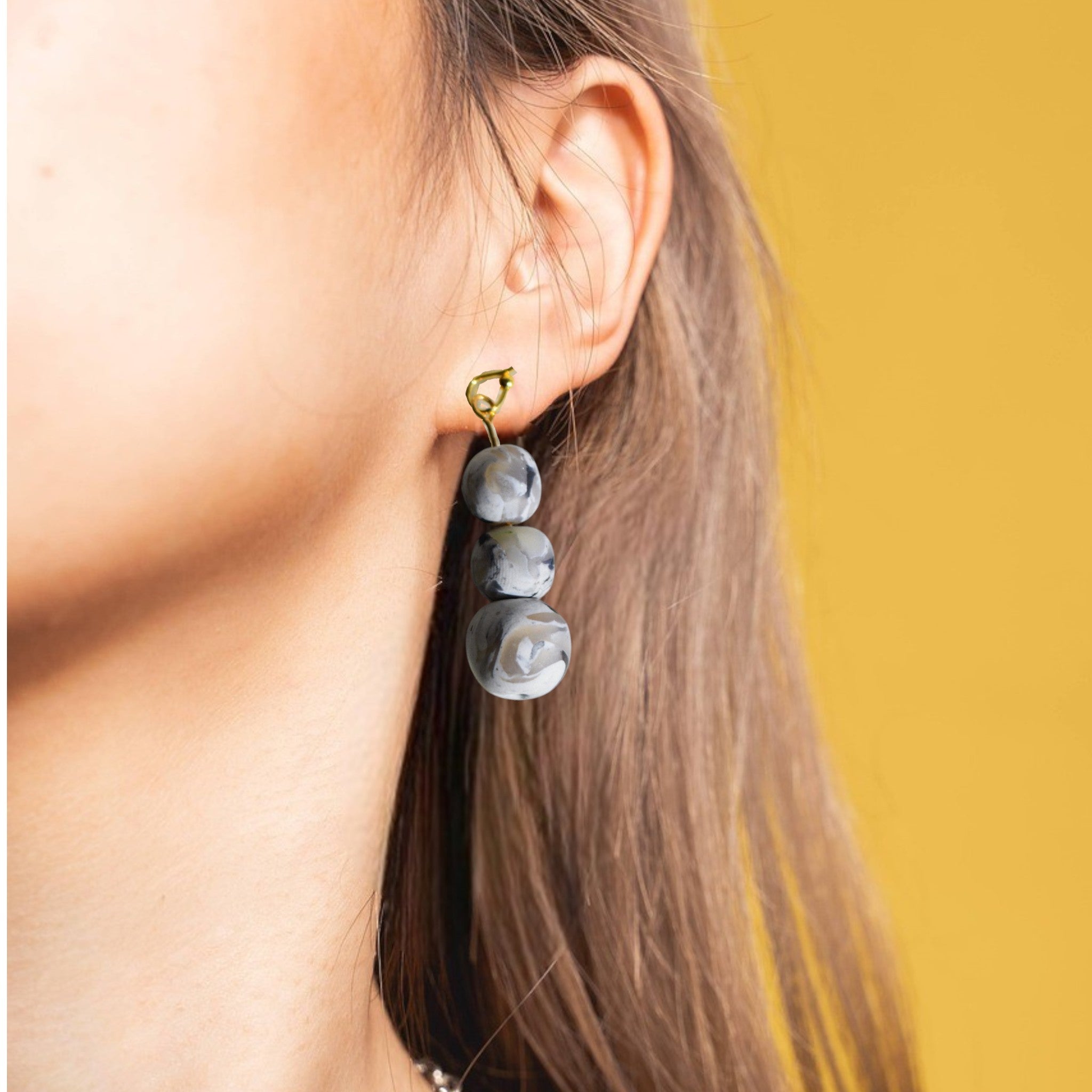 Marble Ball Drop Earring